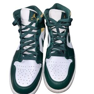 Jordan White and Green Sneakers